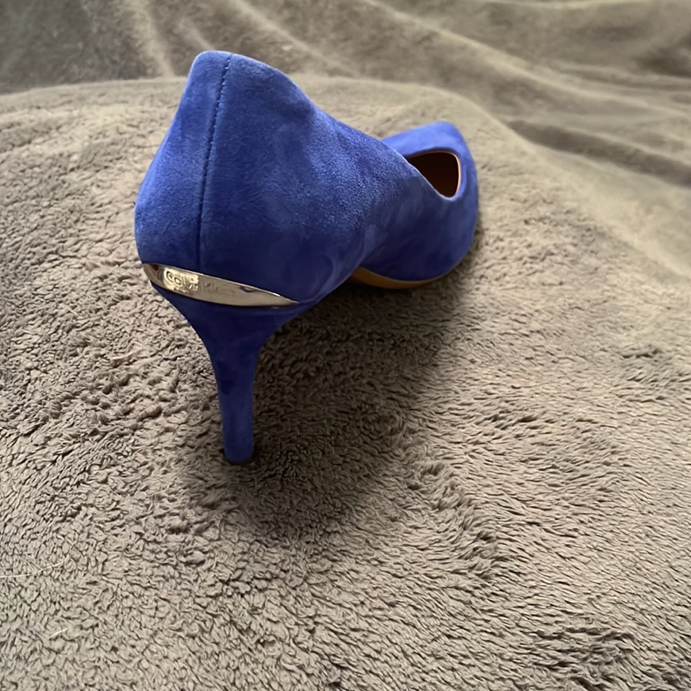 Calvin Klein Blue Suede Heels - Picture 2 of 4